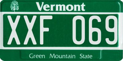 VT license plate XXF069