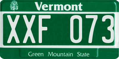 VT license plate XXF073
