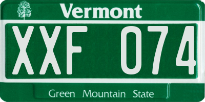 VT license plate XXF074
