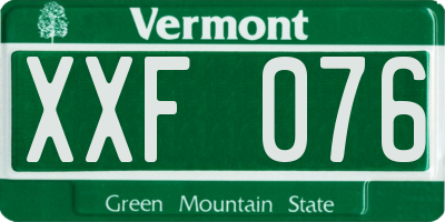 VT license plate XXF076