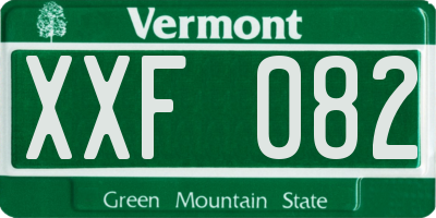 VT license plate XXF082