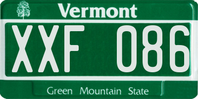 VT license plate XXF086