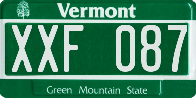 VT license plate XXF087