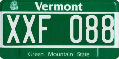 VT license plate XXF088