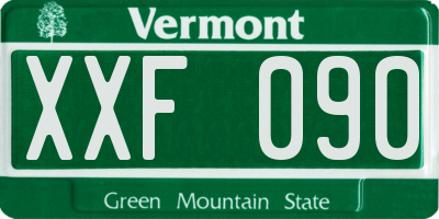 VT license plate XXF090