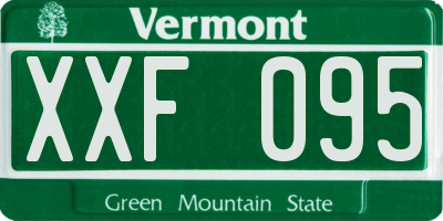 VT license plate XXF095