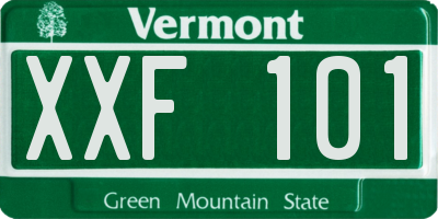 VT license plate XXF101