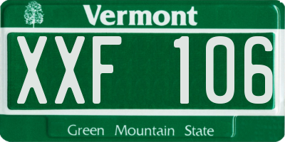 VT license plate XXF106