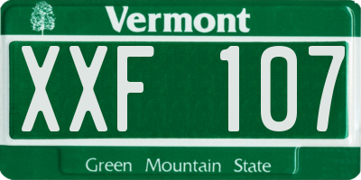 VT license plate XXF107