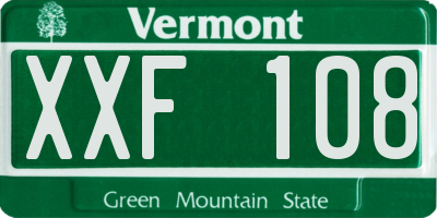 VT license plate XXF108
