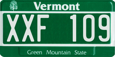 VT license plate XXF109