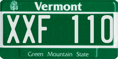 VT license plate XXF110