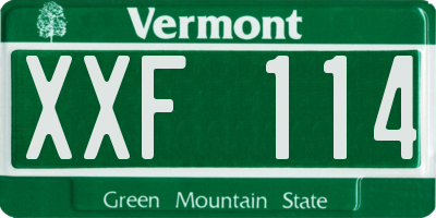 VT license plate XXF114