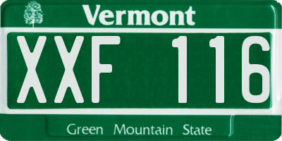VT license plate XXF116