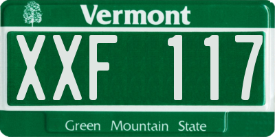 VT license plate XXF117