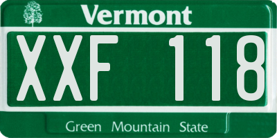 VT license plate XXF118