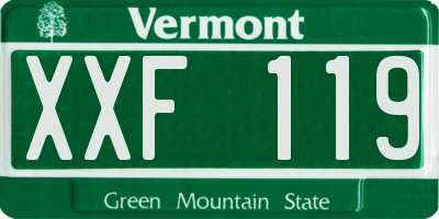 VT license plate XXF119