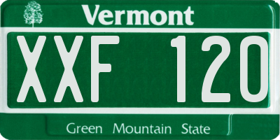 VT license plate XXF120