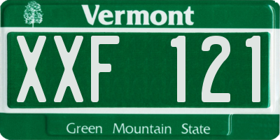 VT license plate XXF121