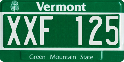 VT license plate XXF125
