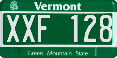 VT license plate XXF128
