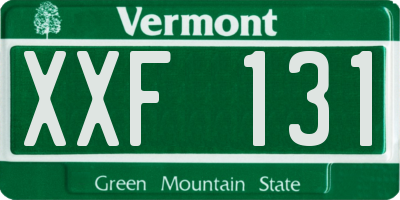 VT license plate XXF131