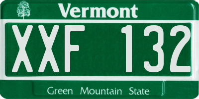 VT license plate XXF132