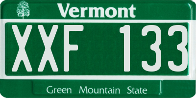 VT license plate XXF133