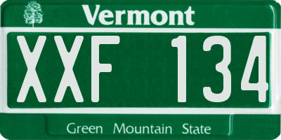 VT license plate XXF134