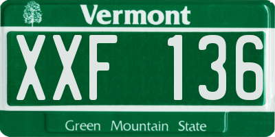 VT license plate XXF136