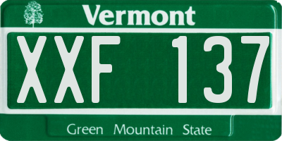 VT license plate XXF137