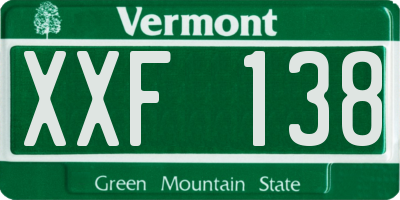 VT license plate XXF138