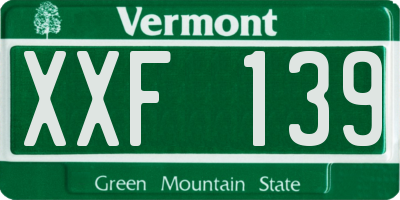 VT license plate XXF139