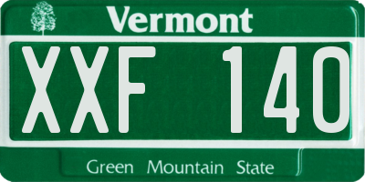 VT license plate XXF140