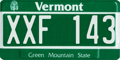 VT license plate XXF143