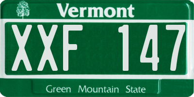 VT license plate XXF147