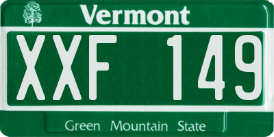 VT license plate XXF149