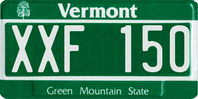 VT license plate XXF150