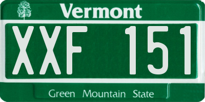 VT license plate XXF151