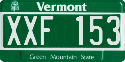 VT license plate XXF153