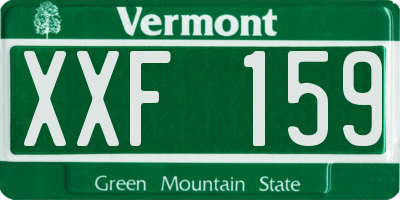 VT license plate XXF159