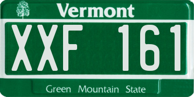 VT license plate XXF161