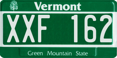 VT license plate XXF162
