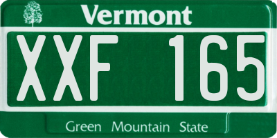 VT license plate XXF165