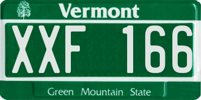 VT license plate XXF166