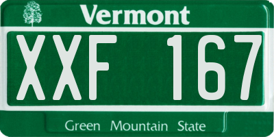 VT license plate XXF167
