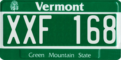 VT license plate XXF168