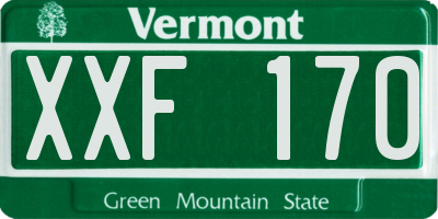 VT license plate XXF170