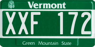 VT license plate XXF172