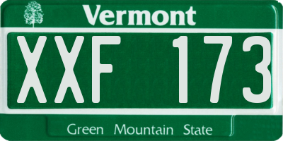 VT license plate XXF173
